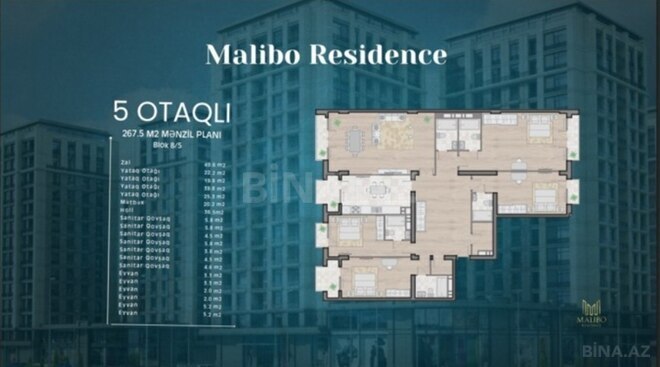 Satılır 5 otaqlı yeni tikili 268 m², Nizami m., photo 3 from 7
