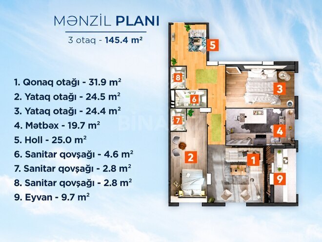 Satılır 4 otaqlı yeni tikili 146 m², 28 May m., photo 8 from 10