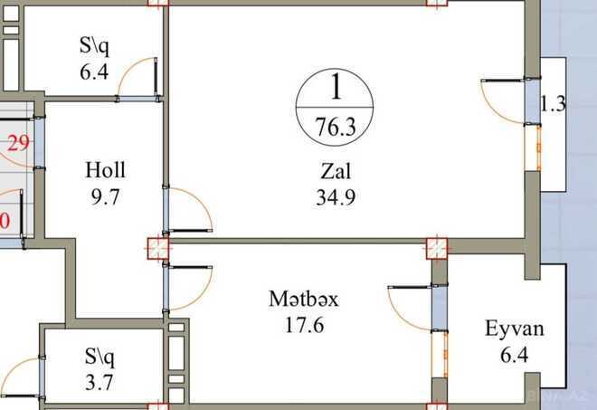 Satılır 2 otaqlı yeni tikili 77 m², Nəsimi r., photo 6 from 7