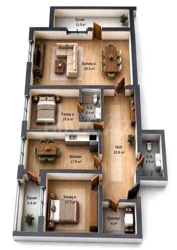 Продаётся 3-комн. новостройка 139 м², м. Нариман Нариманов, photo 3 from 23