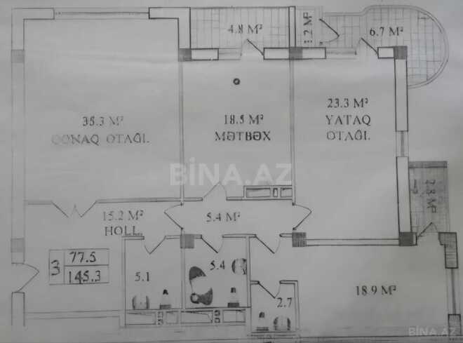 Продаётся 3-комн. новостройка 145 м², м. Нефтчиляр, photo 4 from 13