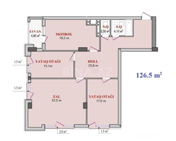 Satılır 3 otaqlı yeni tikili 127 m², Nərimanov r., photo 5 from 8