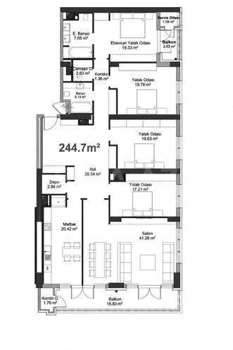 Satılır 5 otaqlı yeni tikili 245 m², Ağ şəhər q., photo 13 from 32
