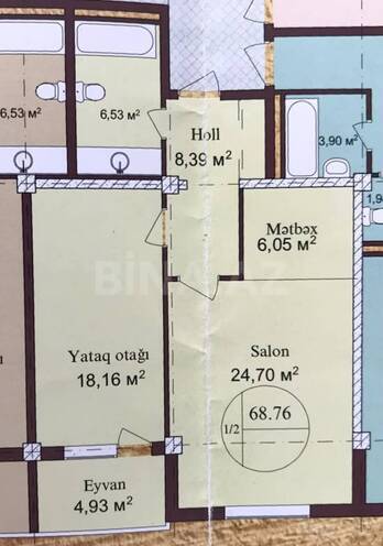 Satılır 2 otaqlı yeni tikili 69 m², Qara Qarayev m., photo 6 from 13