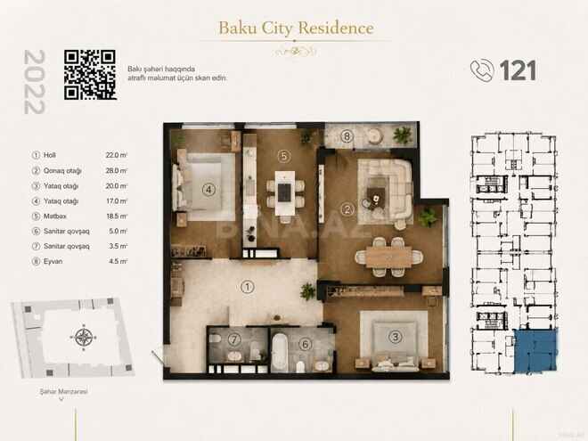 Продаётся 3-комн. новостройка 123.6 м², м. Шах Исмаил Хатаи, photo 12 from 13