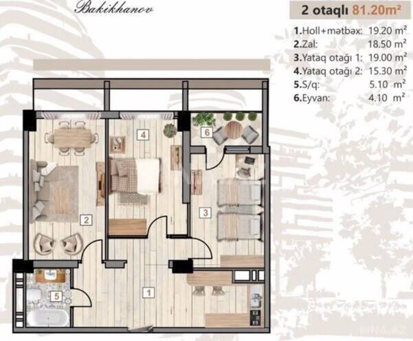Satılır 3 otaqlı yeni tikili 81.2 m², Bakıxanov q., photo 6 from 7