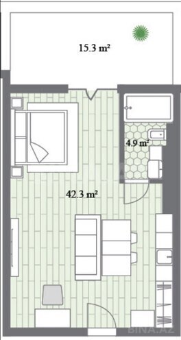 Satılır 1 otaqlı yeni tikili 71.7 m², Nardaran q., photo 7 from 8