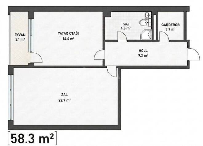 Satılır 2 otaqlı yeni tikili 58.3 m², Azadlıq Prospekti m., photo 3 from 7