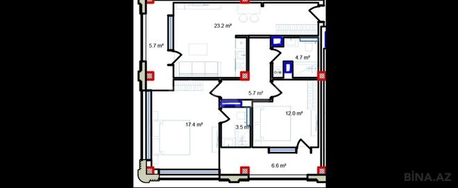 Продаётся 3-комн. новостройка 92.8 м², пос. Нардаран, photo 9 from 10
