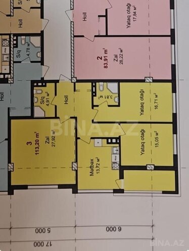 Продаётся 3-комн. новостройка 113.2 м², м. Кара Караев, photo 5 from 6