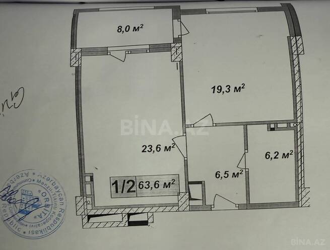 Продаётся 1-комн. новостройка 63.6 м², м. Кара Караев, photo 10 from 12