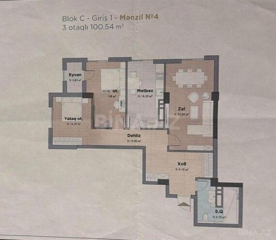 Satılır 3 otaqlı yeni tikili 101 m², Nizami m., photo 8 from 9
