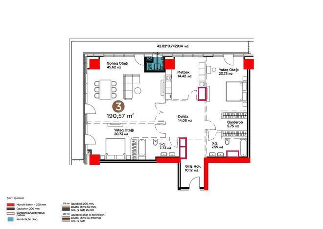Продаётся 3-комн. новостройка 191 м², м. Шах Исмаил Хатаи, photo 13 from 14