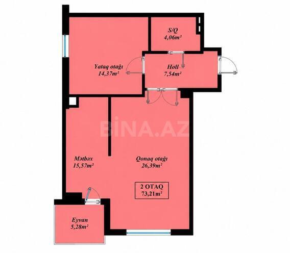 Satılır 2 otaqlı yeni tikili 74 m², Elmlər Akademiyası m., photo 3 from 8