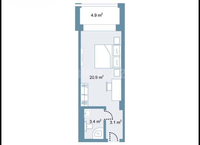 Satılır 1 otaqlı yeni tikili 40 m², Nardaran q., photo 6 from 7