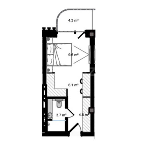 Satılır 1 otaqlı yeni tikili 35.5 m², Sea Breeze q., photo 4 from 6