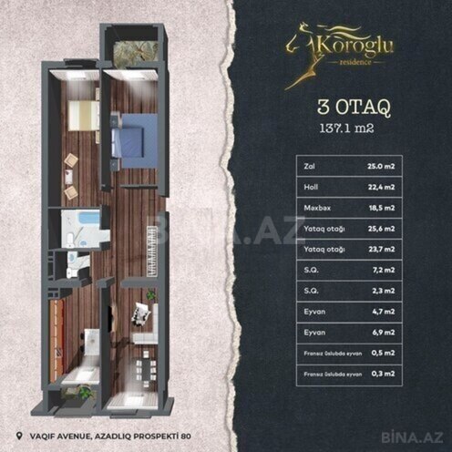 Продаётся 3-комн. новостройка 137.1 м², Насиминский  р., photo 7 from 22