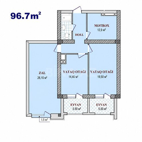 Продаётся 3-комн. новостройка 99 м², Насиминский  р., photo 7 from 10