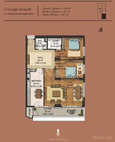 Satılır 3 otaqlı yeni tikili 157 m², Ağ şəhər q., photo 9 from 10