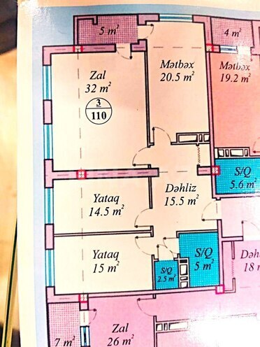 Satılır 3 otaqlı yeni tikili 110 m², Həzi Aslanov m., photo 6 from 13