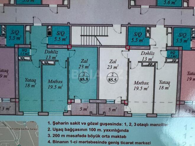 Satılır 2 otaqlı yeni tikili 87 m², Həzi Aslanov m., photo 3 from 18