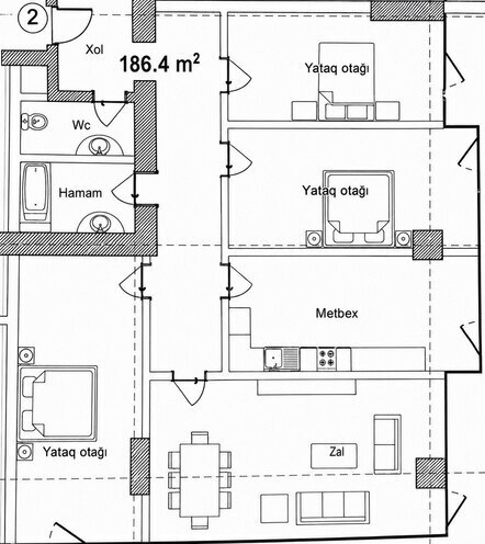 Satılır 4 otaqlı yeni tikili 186 m², Şah İsmayıl Xətai m., photo 3 from 6