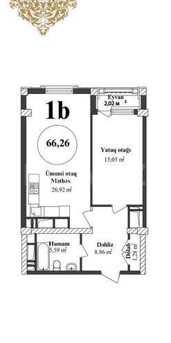 Продаётся 2-комн. новостройка 67 м², м. Элмляр Академиясы, photo 8 from 9