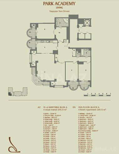 Satılır 4 otaqlı yeni tikili 205.1 m², Elmlər Akademiyası m., photo 14 from 15