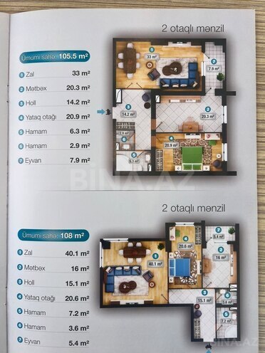 Продаётся 3-комн. новостройка 106 м², м. Шах Исмаил Хатаи, photo 8 from 10