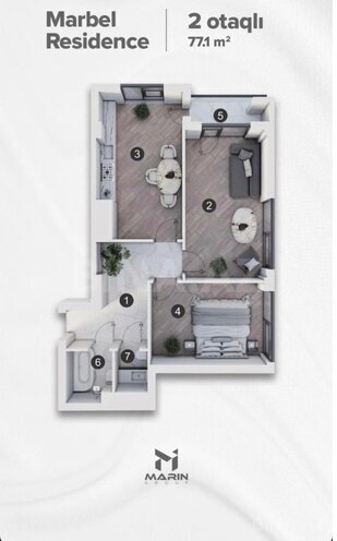 Satılır 2 otaqlı yeni tikili 77 m², Ulduz m., photo 8 from 10