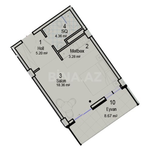 Satılır 1 otaqlı yeni tikili 44.7 m², Nardaran q., photo 9 from 10