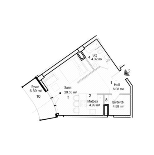 Satılır 1 otaqlı yeni tikili 54.3 m², Nardaran q., photo 9 from 10