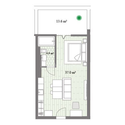 Satılır 1 otaqlı yeni tikili 61.4 m², Sea Breeze q., photo 9 from 10
