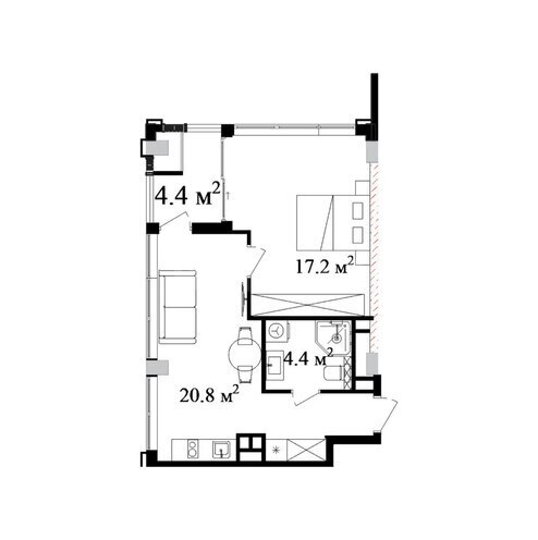 Satılır 2 otaqlı yeni tikili 57.4 m², Nardaran q., photo 7 from 8