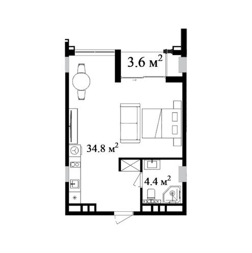 Satılır 1 otaqlı yeni tikili 51.3 m², Nardaran q., photo 7 from 8