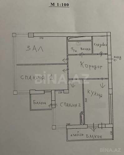 Продаётся 3-комн. новостройка 100 м², м. Элмляр Академиясы, photo 17 from 20