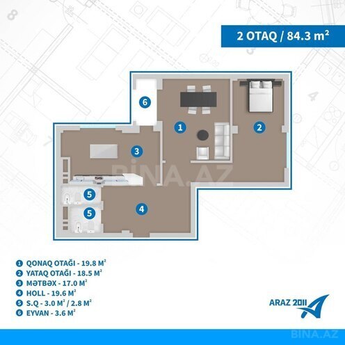 Продаётся 2-комн. новостройка 84.3 м², м. Нариман Нариманов, photo 4 from 8