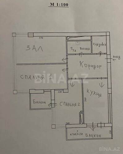 Продаётся 3-комн. новостройка 100 м², м. Элмляр Академиясы, photo 20 from 21