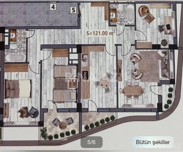 Satılır 4 otaqlı yeni tikili 121 m², Neftçilər m., photo 3 from 12