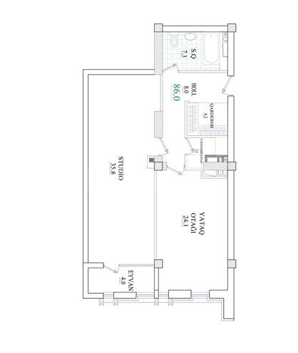 Satılır 2 otaqlı yeni tikili 86 m², Nizami m., photo 6 from 7