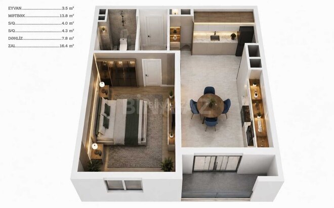 Satılır 1 otaqlı yeni tikili 45 m², Azadlıq Prospekti m., photo 15 from 16