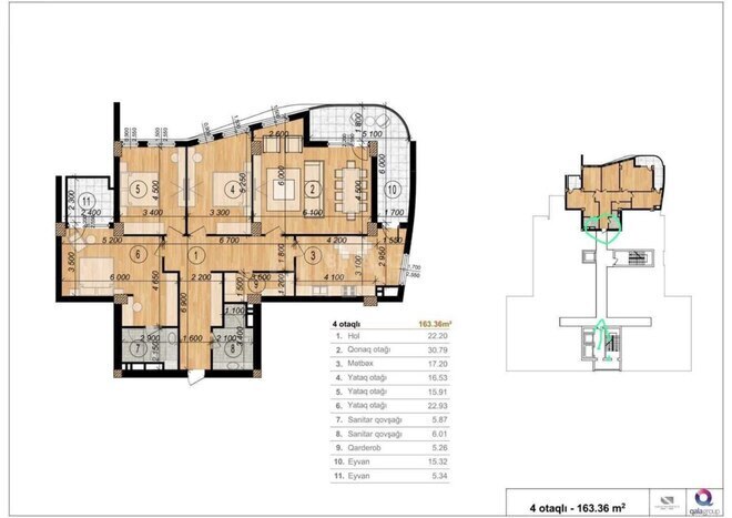 Satılır 4 otaqlı yeni tikili 164 m², Bayıl q., photo 5 from 10