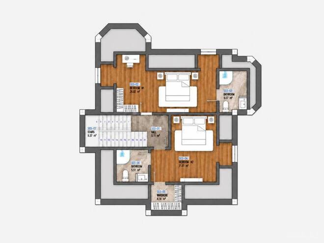 Satılır 8 otaqlı həyət evi/bağ evi 390 m², Sea Breeze q., photo 10 from 22