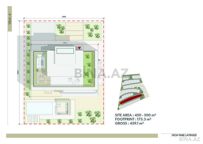 High Park Residence yaşayış kompleksi, mənzilin planı - 5-otaqlı, 459.1 m²