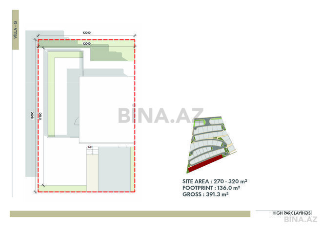 High Park Residence yaşayış kompleksi, mənzilin planı - 5-otaqlı, 391.3 m²