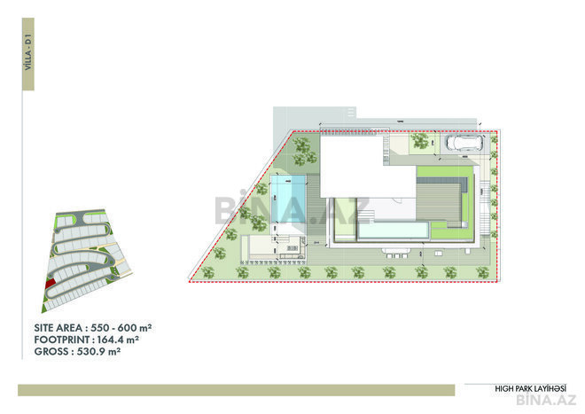 High Park Residence yaşayış kompleksi, mənzilin planı - 5-otaqlı, 530.9 m²