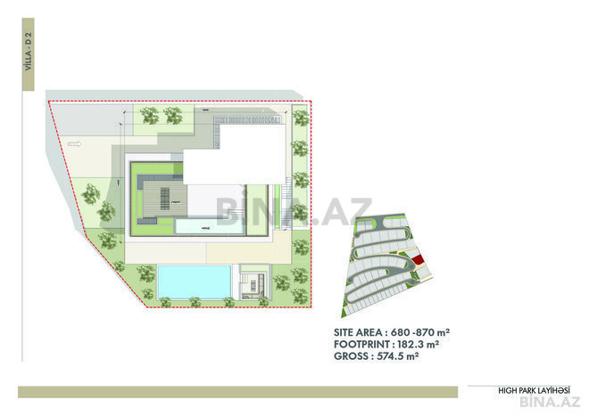High Park Residence yaşayış kompleksi, mənzilin planı - 5-otaqlı, 574.5 m²