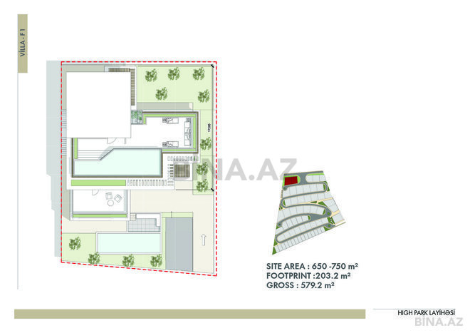 High Park Residence yaşayış kompleksi, mənzilin planı - 5-otaqlı, 579.2 m²