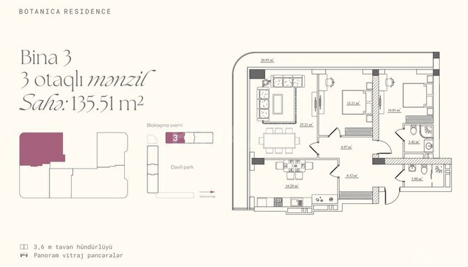Satılır 3 otaqlı yeni tikili 135.5 m², Badamdar q., photo 7 from 8