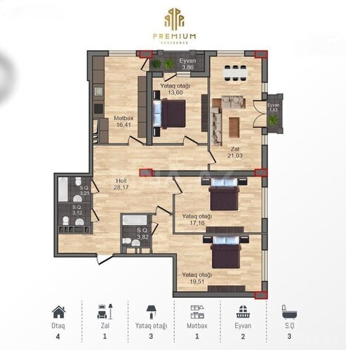 Satılır 4 otaqlı yeni tikili 132 m², 28 May m., photo 3 from 18